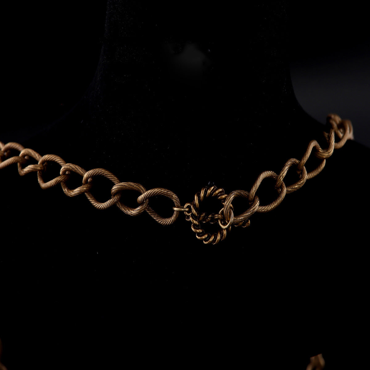 Vintage Natural Stone Geometric Artisan Rope Chain Necklace for Women