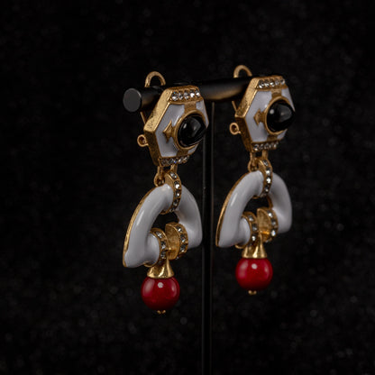 Vintage Enamel Luxury Classic Earrings for Women