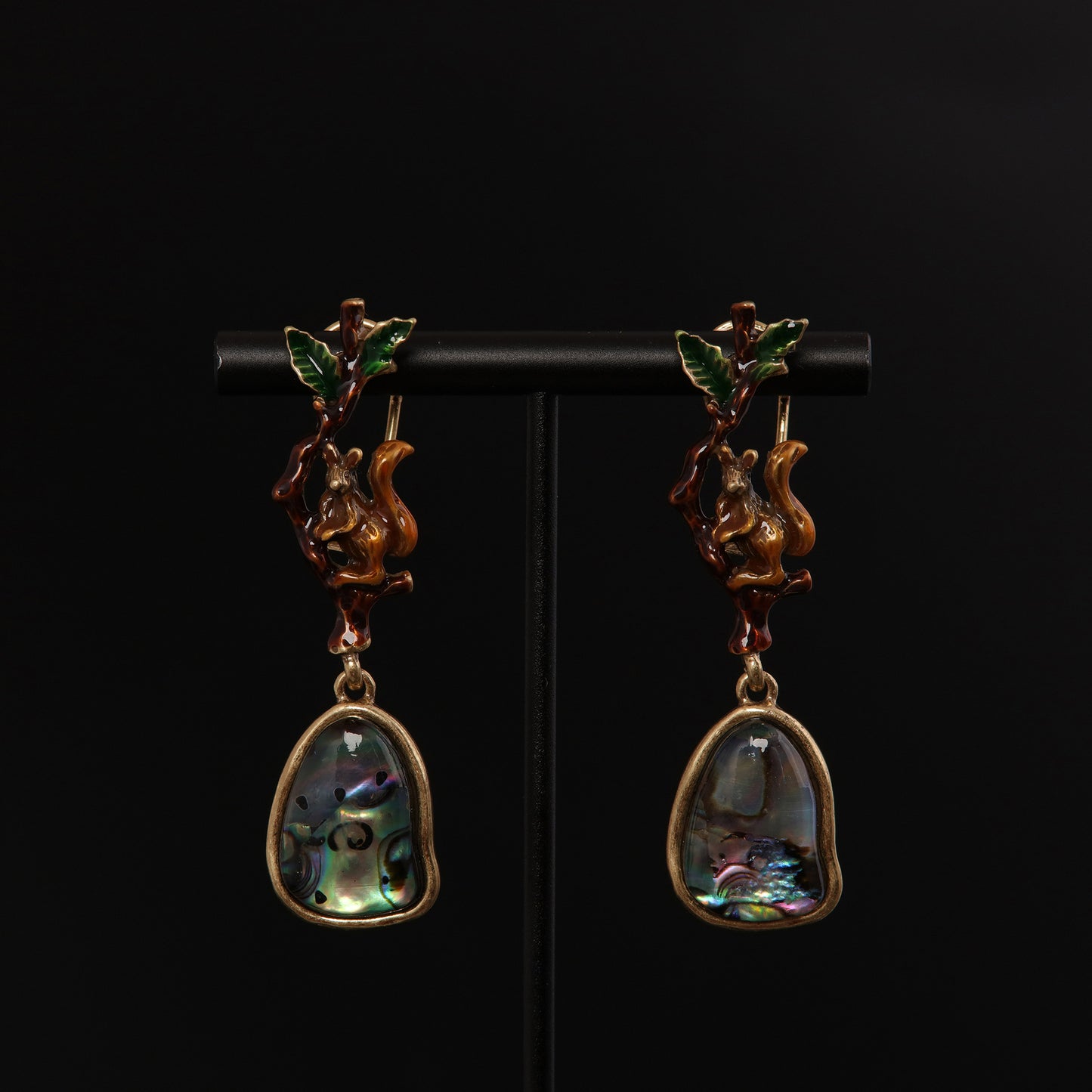 Vintage Enamel Classic Statement Earrings Handcrafted Design