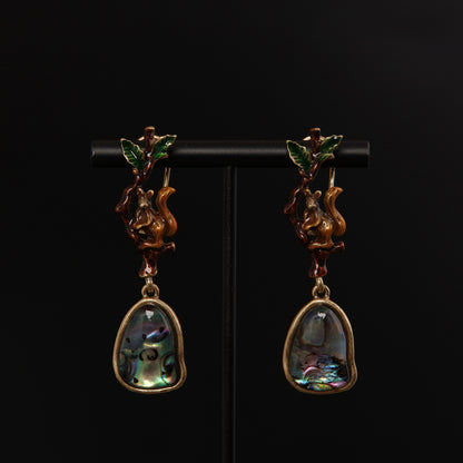 Vintage Enamel Classic Statement Earrings Handcrafted Design