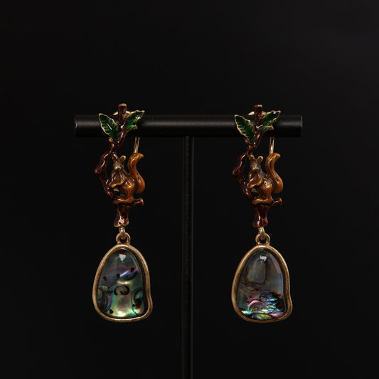 Vintage Enamel Classic Statement Earrings Handcrafted Design
