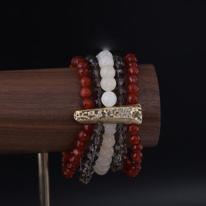 Vintage Agate Geometric Refined Handcrafted Bracelet Timeless Style