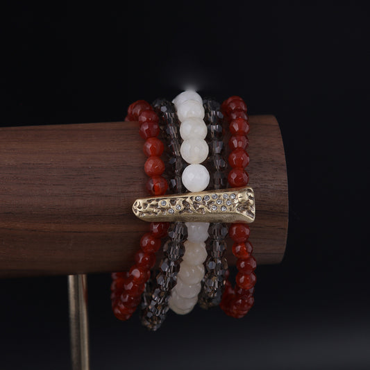 Vintage Agate Geometric Refined Handcrafted Bracelet Timeless Style