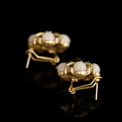 Vintage Enamel Petal Classic Handcrafted Earrings Handcrafted Design