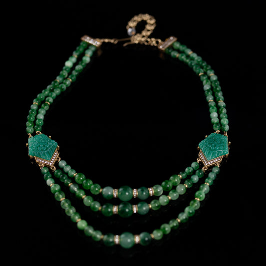 Vintage Glass Luxury Chic Necklace for Women