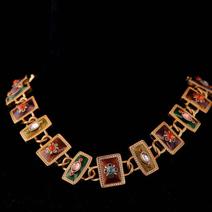 Vintage Geometric Luxury Polished Necklace Handcrafted Design