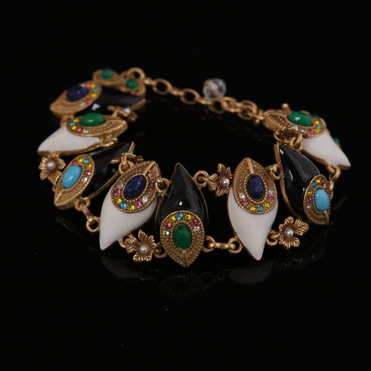Vintage Enamel Refined Elegant Bracelet Gift Jewelry
