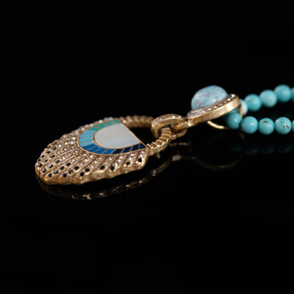Vintage Natural Stone Geometric Luxury Necklace Handcrafted Design