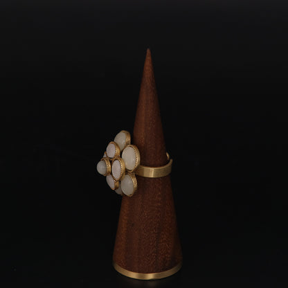 Vintage Agate Geometric Refined Handcrafted Open Ring Timeless Style