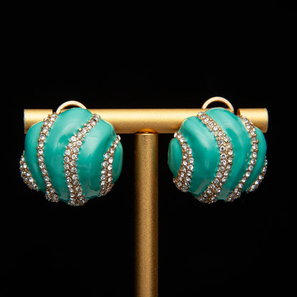 Vintage Enamel Artisan Luxury Earrings Timeless Style