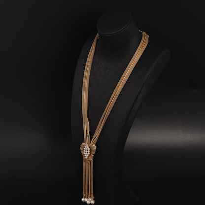 Vintage Pearl Leaf Elegant Necklace for Women