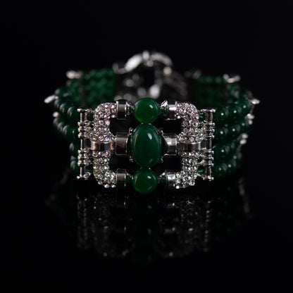 Vintage Agate Art Deco Statement Bracelet for Men