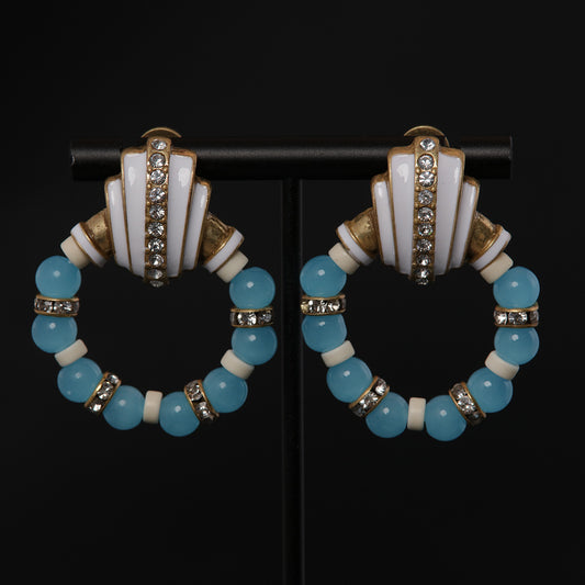 Vintage Enamel Chic Handcrafted Earrings Handcrafted Design