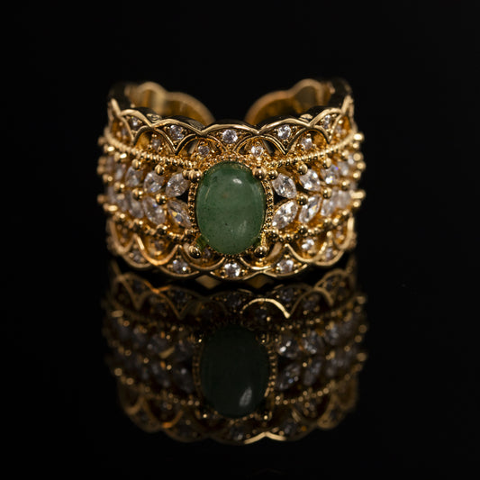 Vintage Crystal Refined Minimalist Open Ring
