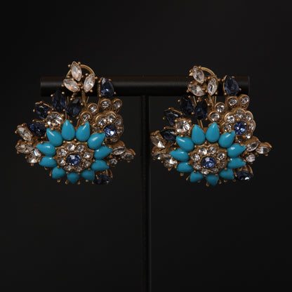 Vintage Luxury Stone Inlay Earrings Timeless Style