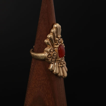 Vintage Agate Geometric Classic Open Ring