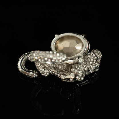 Vintage Natural Stone Geometric Luxury Open Ring Handcrafted Design