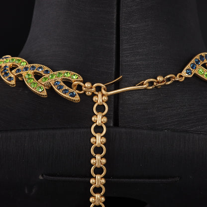 Vintage Luxury Stone Inlay Necklace Handcrafted Design