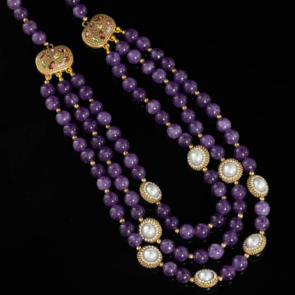 Vintage Natural Stone Statement Necklace Gift Jewelry