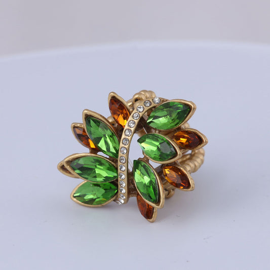 Vintage Leaf Chic Art Deco Open Ring
