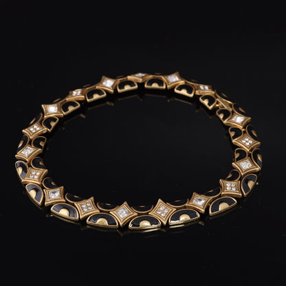Vintage Cubic Zirconia Elegant Stone Inlay Necklace Gift Jewelry