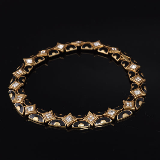 Vintage Cubic Zirconia Elegant Stone Inlay Necklace Gift Jewelry