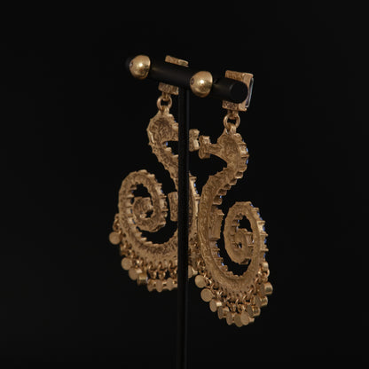 Vintage Statement Stone Inlay Earrings Gift Jewelry