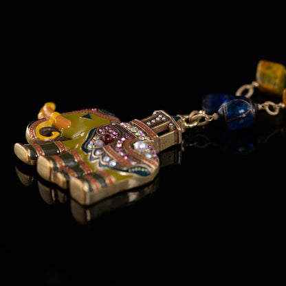 Vintage Natural Stone Statement Necklace Handcrafted Design