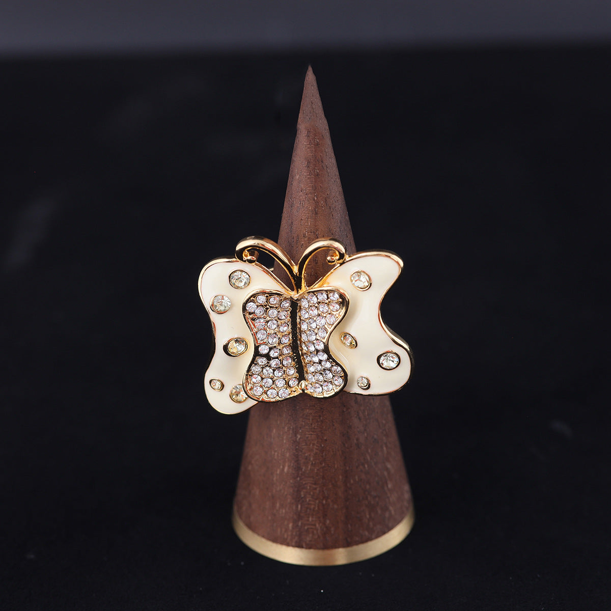 Vintage Enamel Star Chic Open Ring