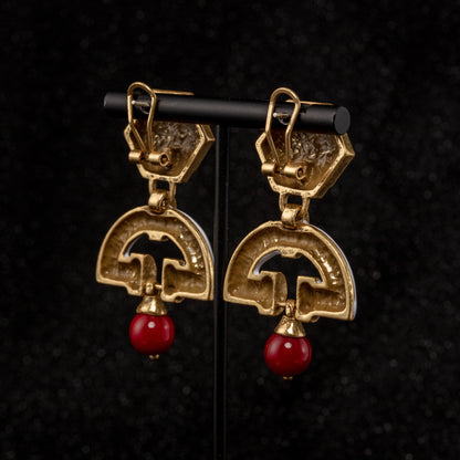 Vintage Enamel Luxury Classic Earrings for Women