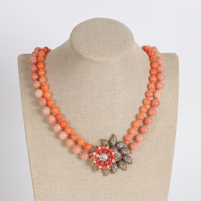 Vintage Pearl Floral Statement Handcrafted Necklace Handcrafted Design