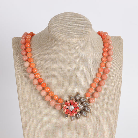Vintage Pearl Floral Statement Handcrafted Necklace Handcrafted Design