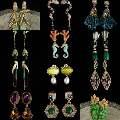 Vintage Pearl Leaf Refined Handcrafted Earrings for Ladies