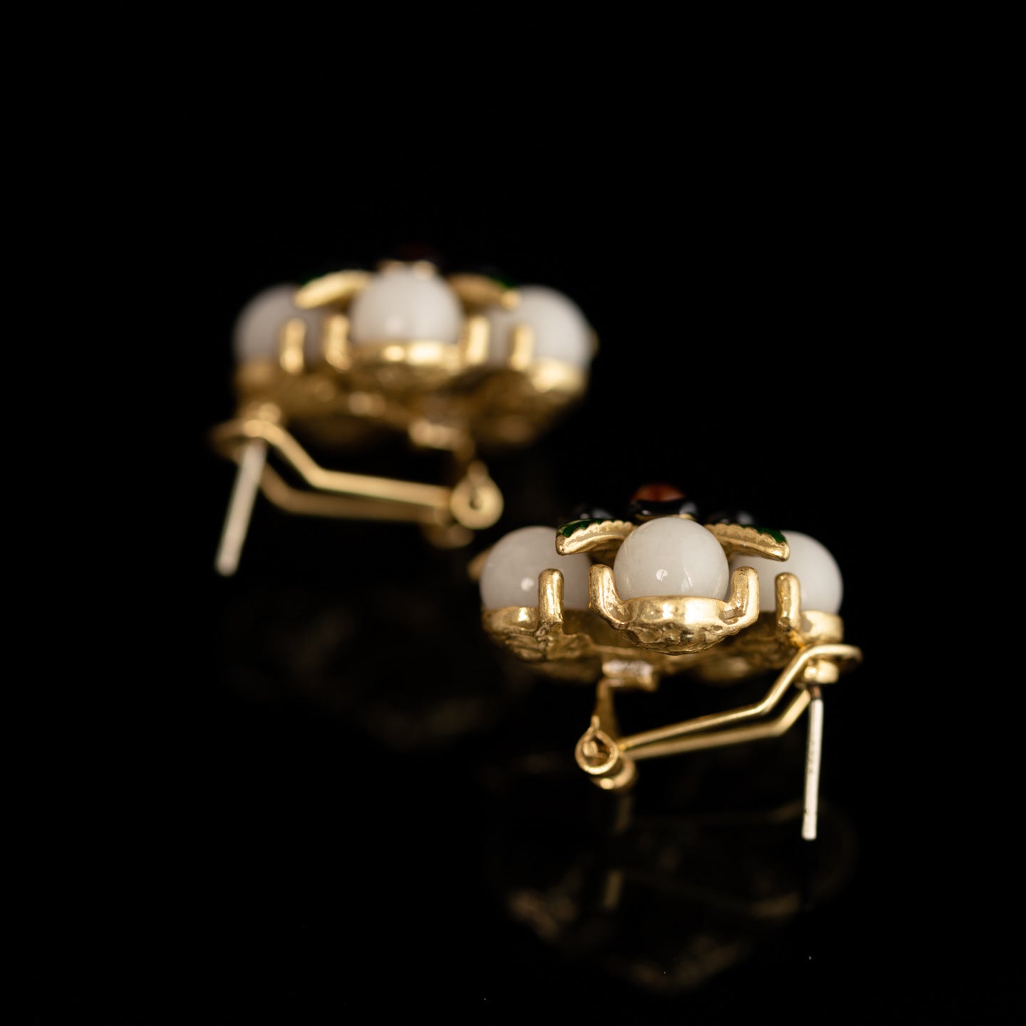 Vintage Enamel Petal Classic Handcrafted Earrings Handcrafted Design