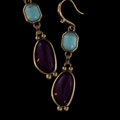 Vintage Natural Stone Geometric Statement Handcrafted Earrings for Women