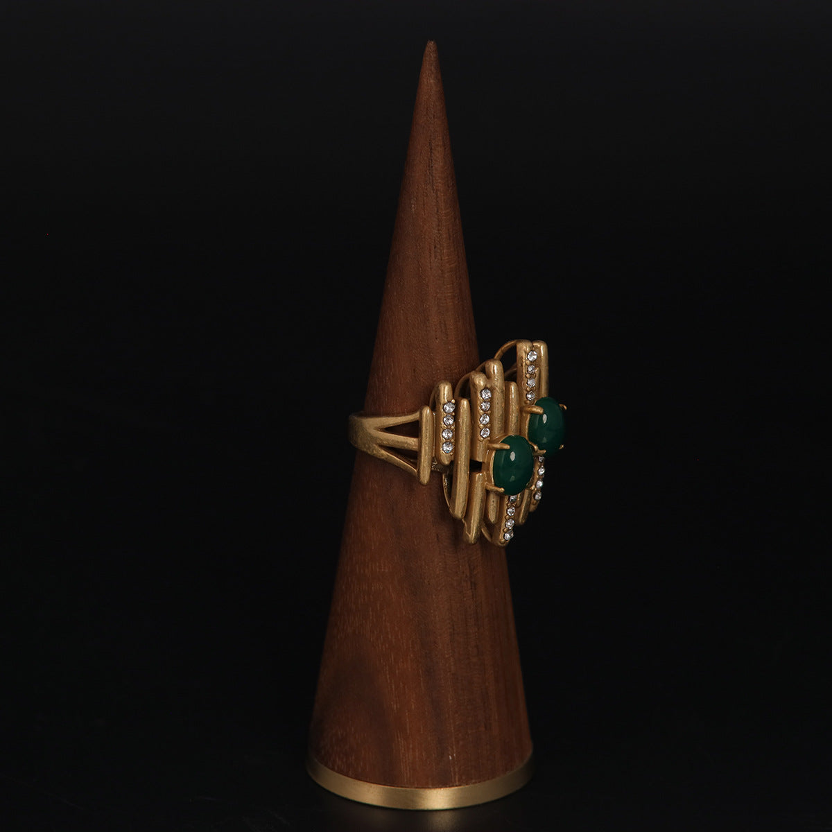 Vintage Natural Stone Geometric Chic Open Ring Gift Jewelry