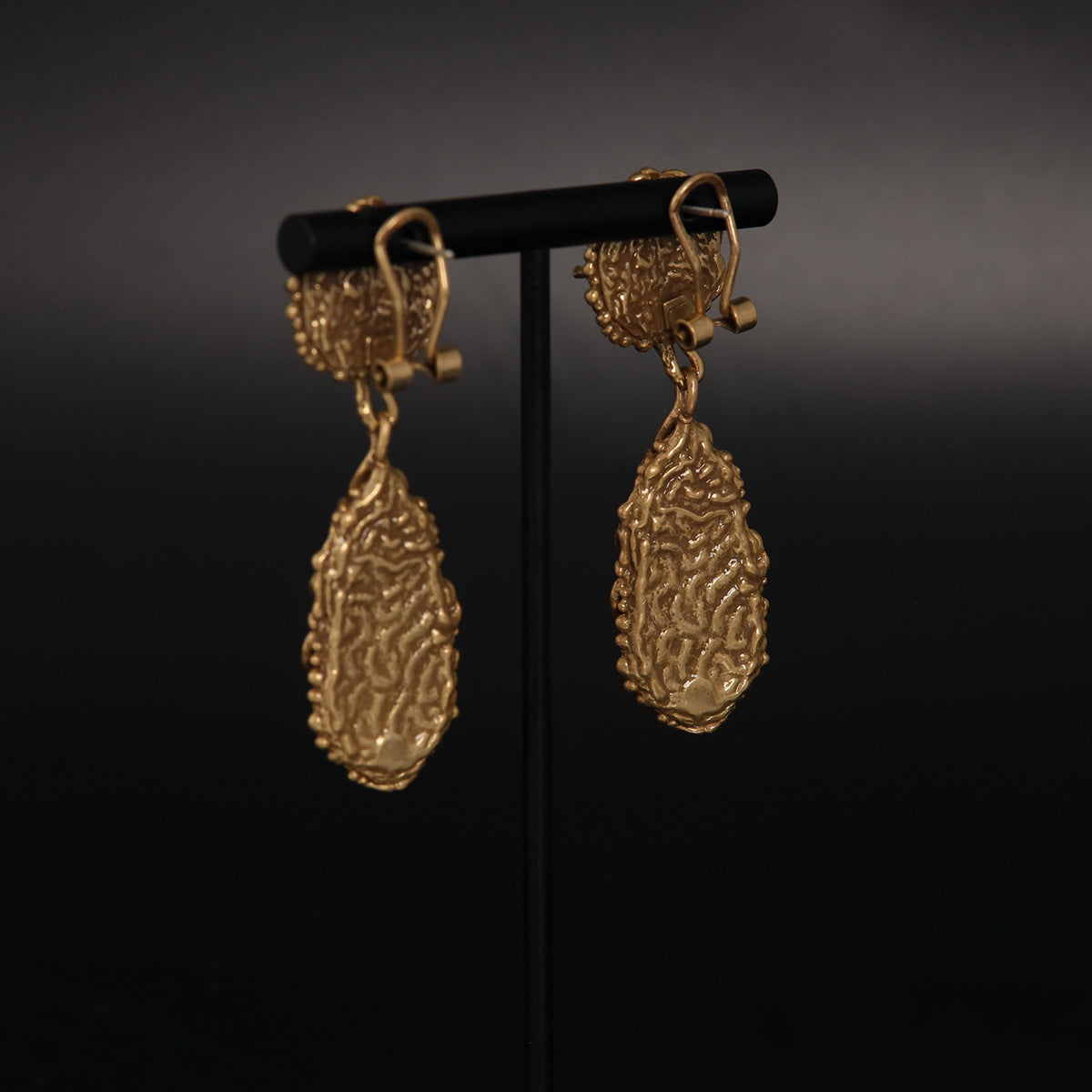 Vintage Statement Stone Inlay Earrings Timeless Style