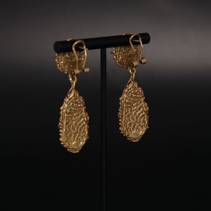 Vintage Statement Stone Inlay Earrings Timeless Style