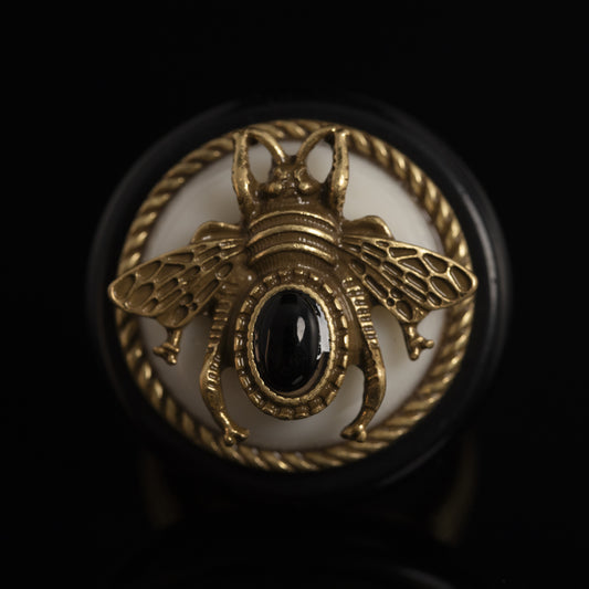 Vintage Agate Geometric Elegant Handcrafted Open Ring Timeless Style