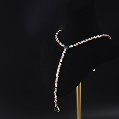 Vintage Cubic Zirconia Geometric Luxury Necklace for Ladies