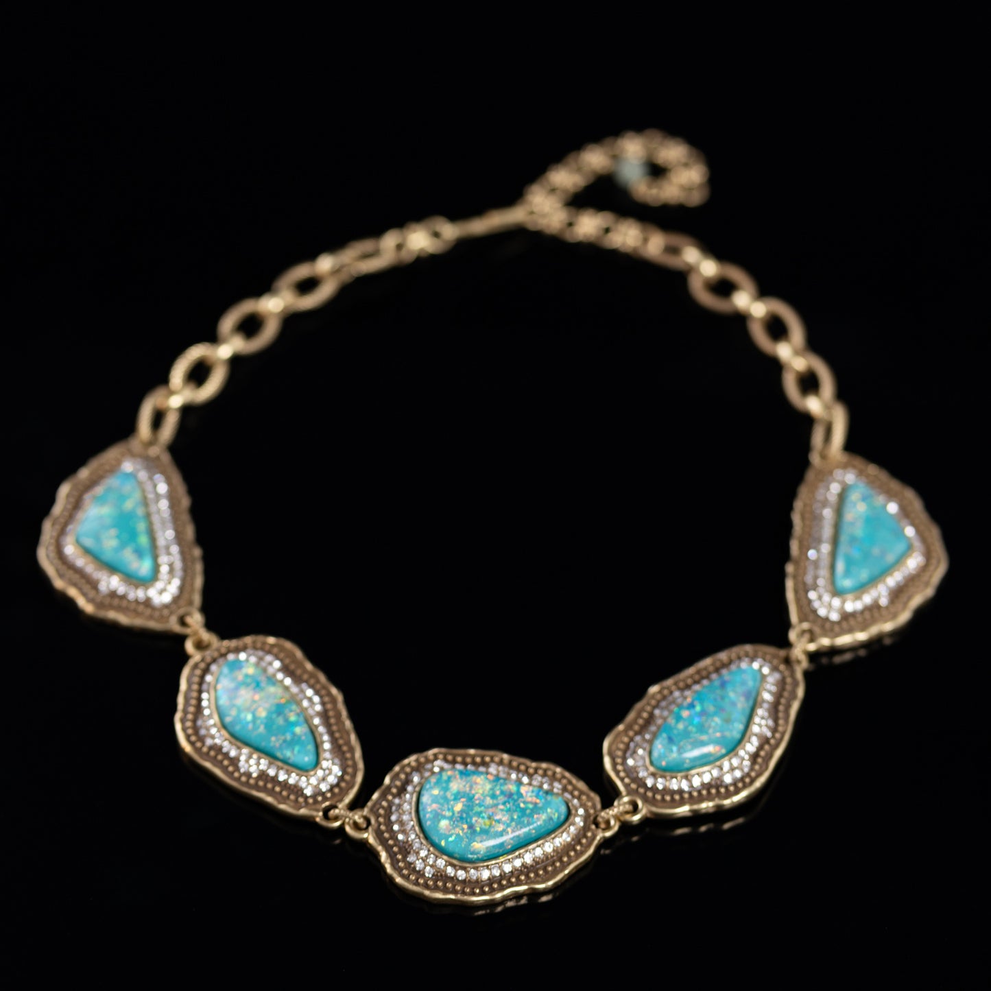 Vintage Refined Stone Inlay Necklace for Ladies