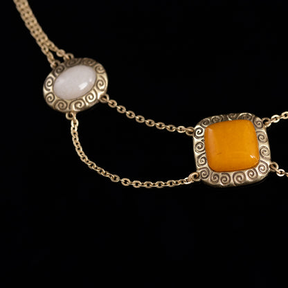 Vintage Natural Stone Refined Necklace for Women