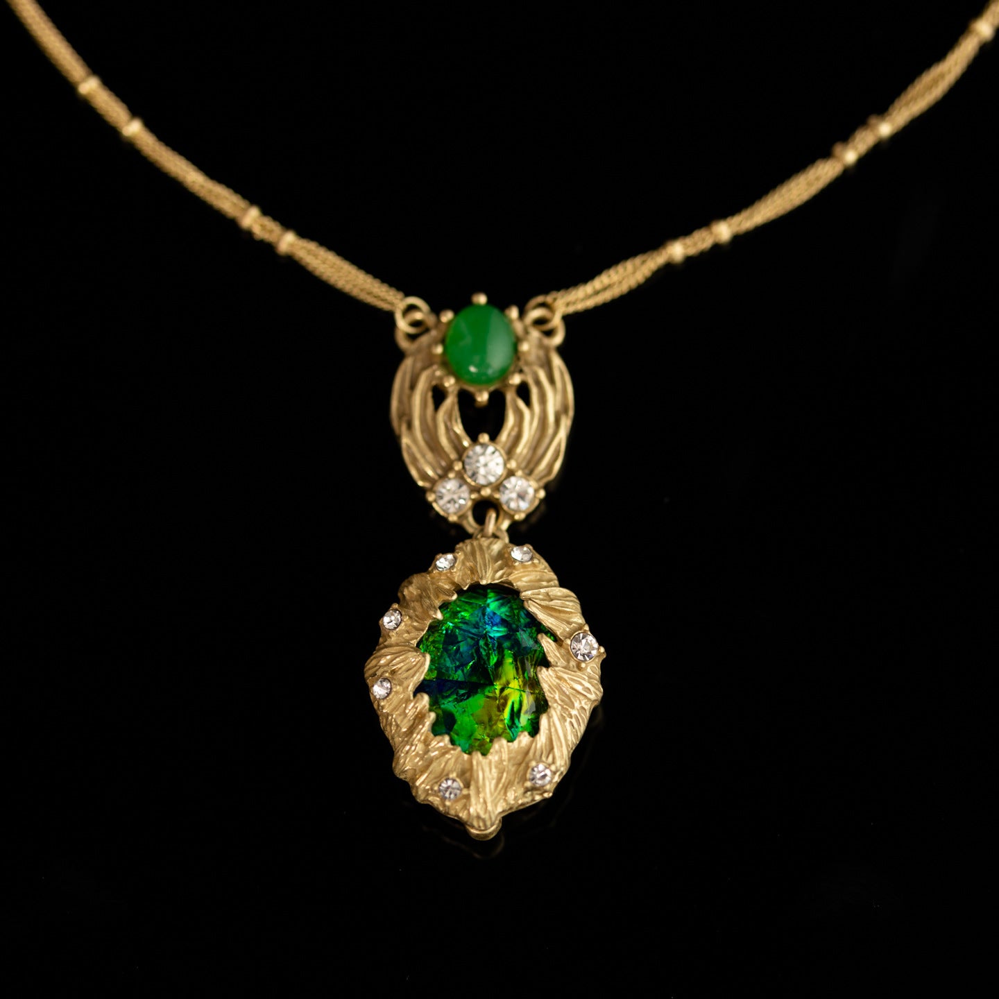 Vintage Agate Teardrop Refined Necklace for Women