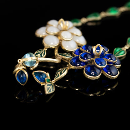 Vintage Enamel Floral Artisan Necklace Timeless Style