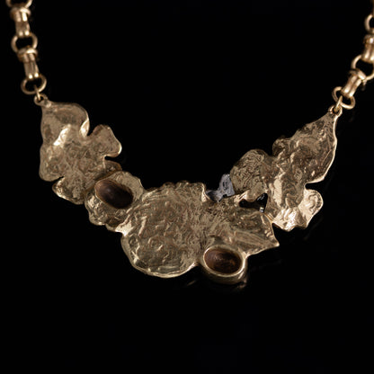 Vintage Natural Stone Floral Elegant Polished Necklace for Women