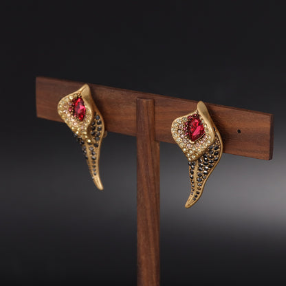 Vintage Chic Stone Inlay Earrings Timeless Style