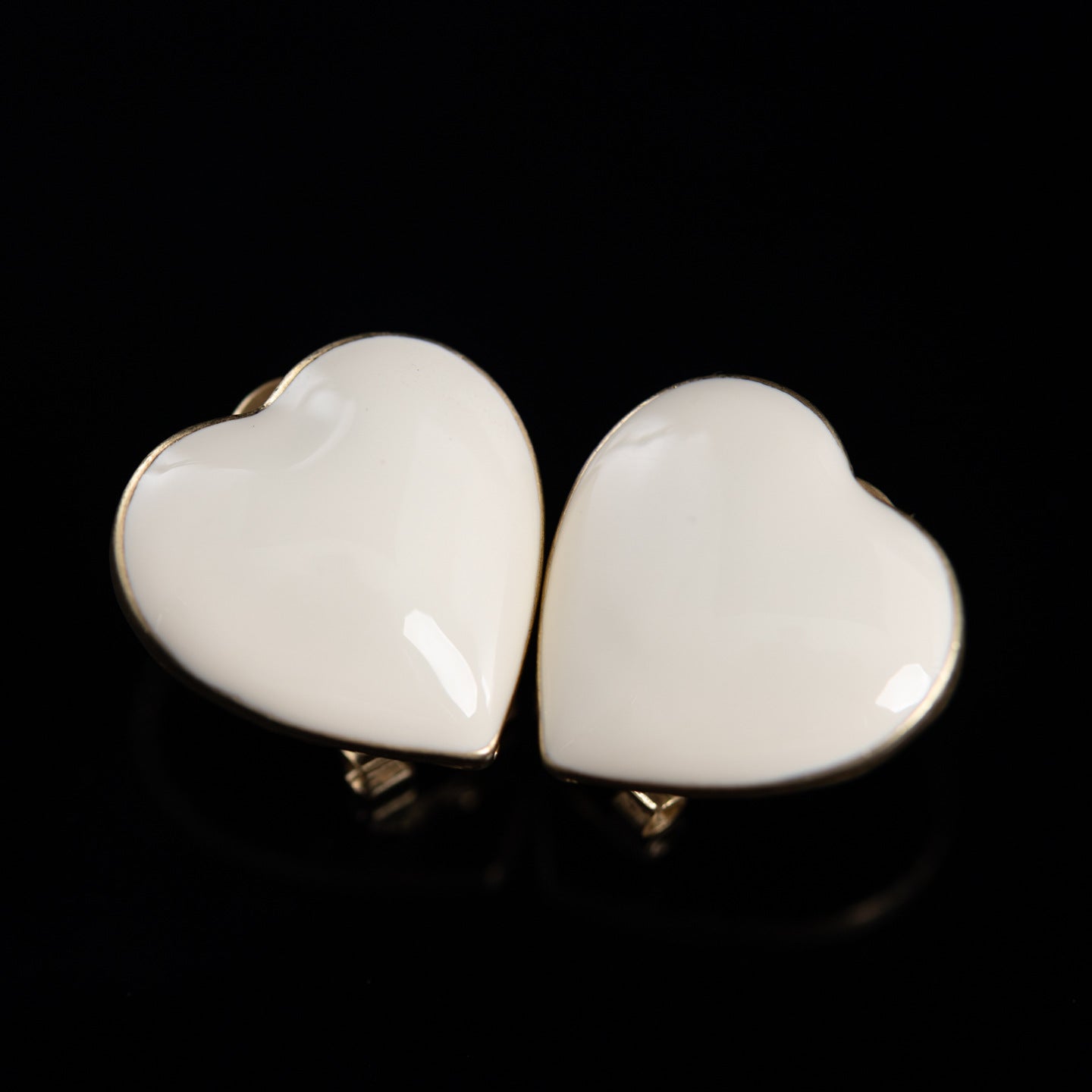 Vintage Enamel Heart Statement Handcrafted Earrings Timeless Style