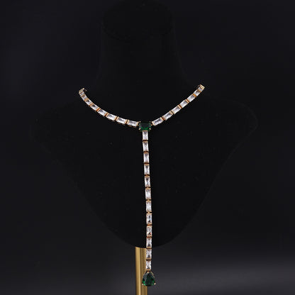 Vintage Cubic Zirconia Geometric Luxury Necklace for Ladies