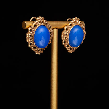 Vintage Refined Stone Inlay Earrings Gift Jewelry
