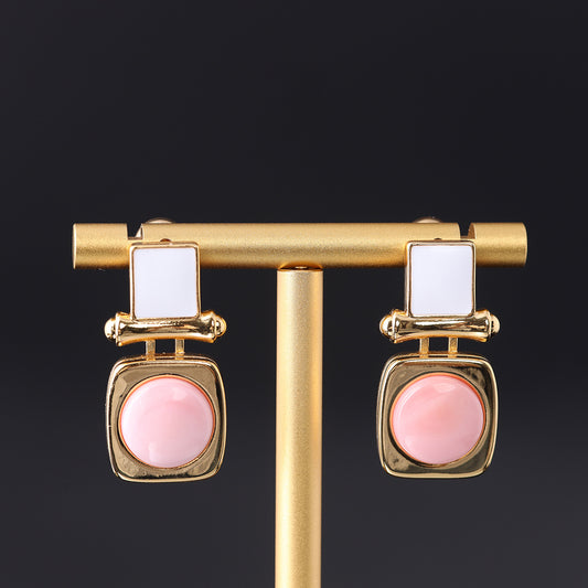 Vintage Shell Geometric Chic Handcrafted Earrings for Ladies